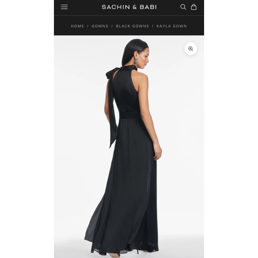 NWT Sachin & Babi Kayla Halter Gown Maxi Dress Black Size 8 - Picture 2 of 7
